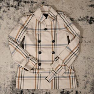 Coach Plaid Trench Coat Jacket